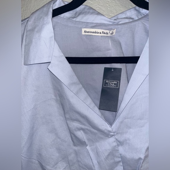 Abercrombie & Fitch Long-Sleeve Poplin Wrap Top - Picture 5 of 9